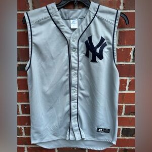 Russell New York Yankees Button Down Sleeveless L Stitched #10 Gant Jersey Z3